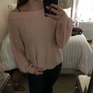 Light pink Off the shoulder Sweater